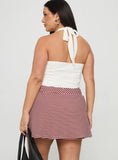 Bexi Textured Skort Red White Stripe Curve