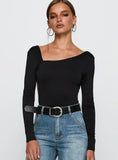 Look This Good Backless Bodysuit Black