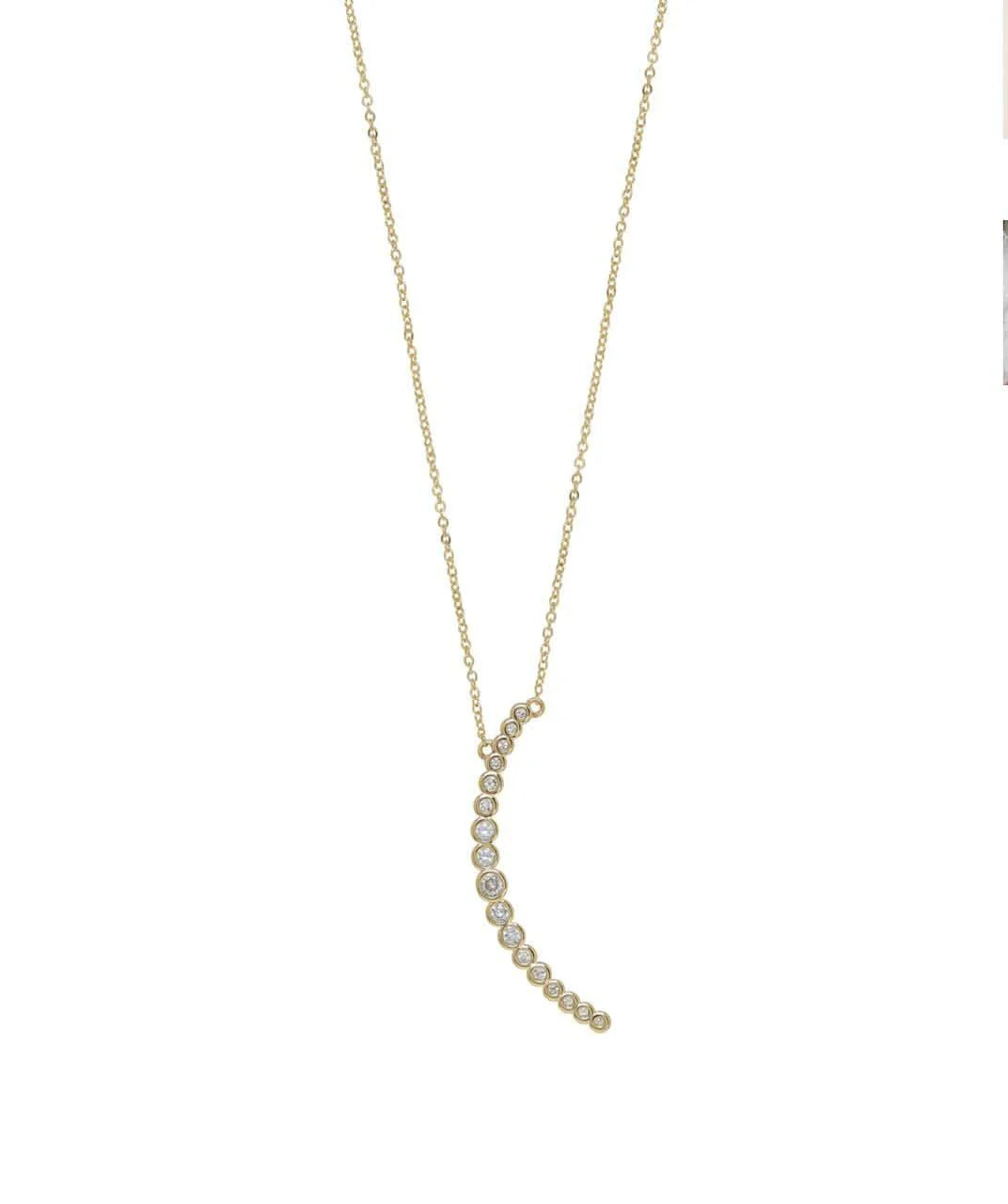 Waning Crystal Crescent Moon Necklace