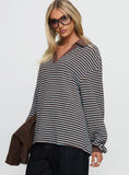 Rigbys Collared Jumper Brown Blue Stripe