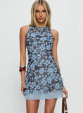 Buffie Mini Dress Brown Floral