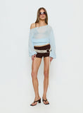 Idalina Slouchy Chiffon Top Blue