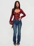 Giallo Long Sleeve Bodysuit Burgundy