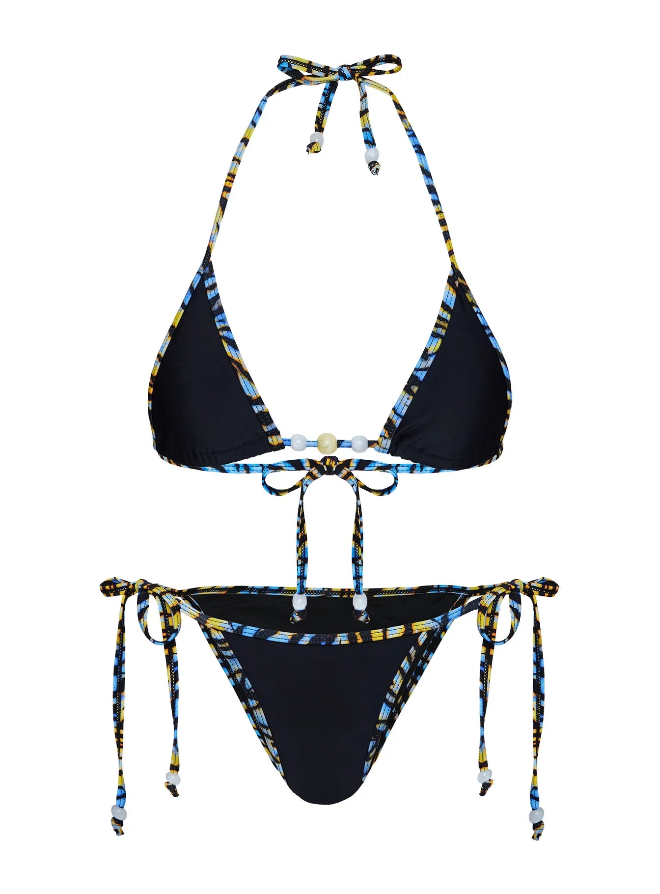 Blaylock Triangle Bikini Top Black Zebra