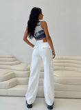 Millard High Rise Baggy Cargo Jeans White