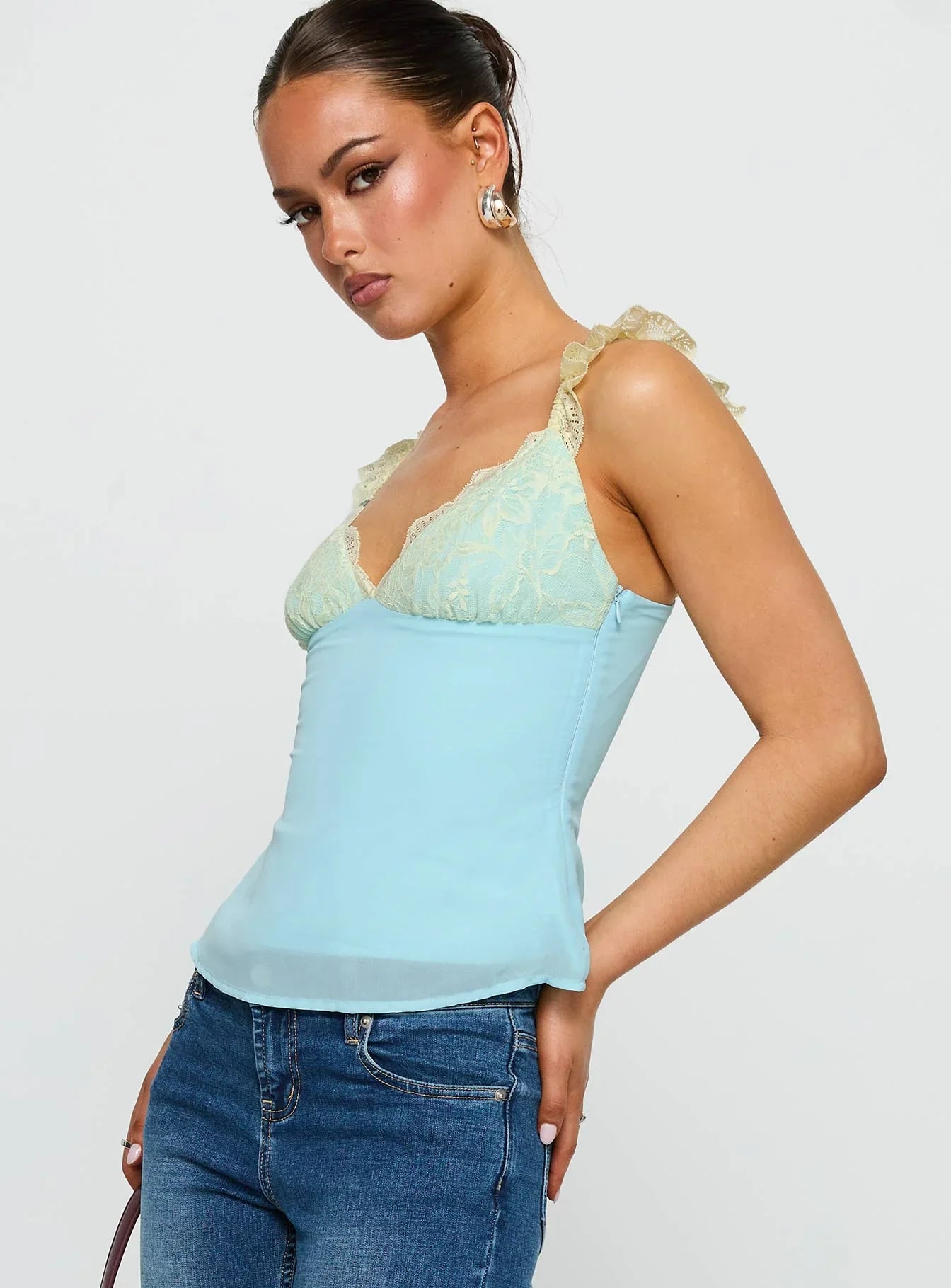 Delvonte Top Blue Yellow
