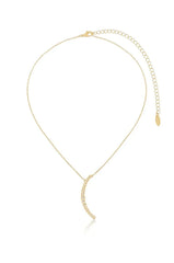 Waning Crystal Crescent Moon Necklace