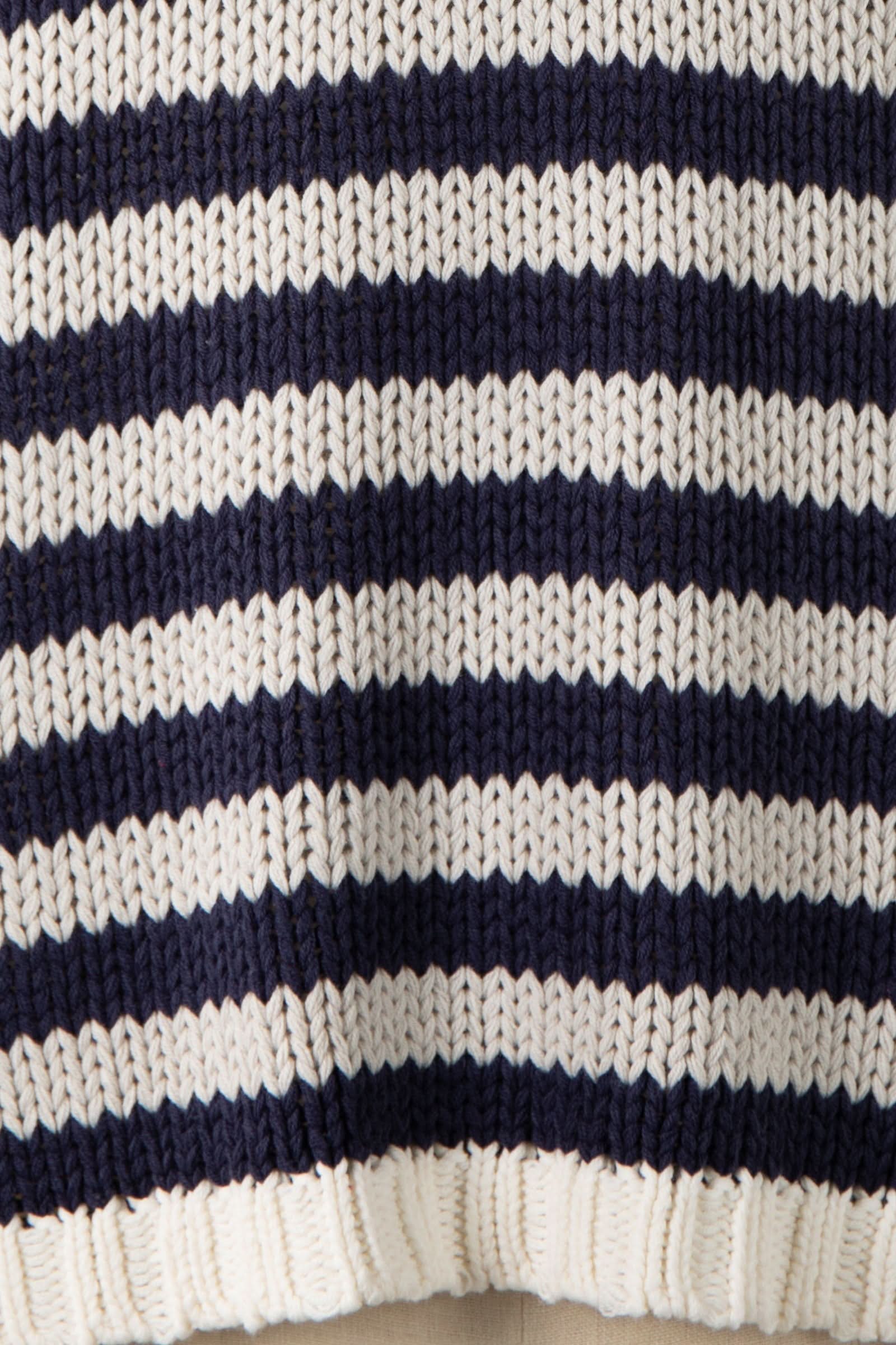 Lia Denim Stripe Oversized V Neck Sweater Top