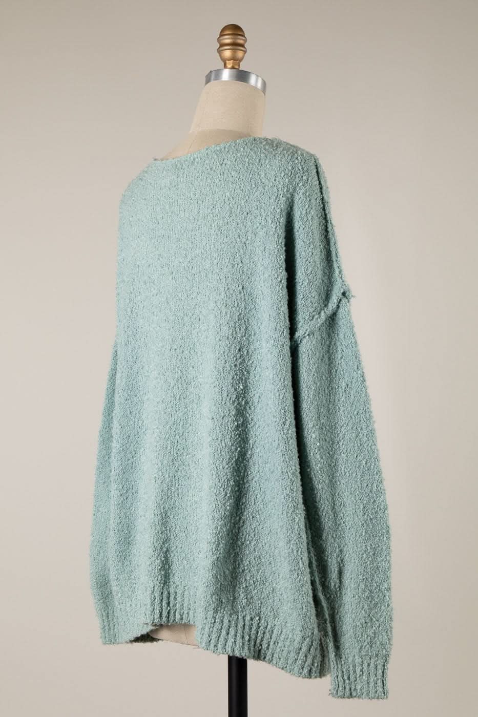 Harlow Mint V Neck Pullover Sweater
