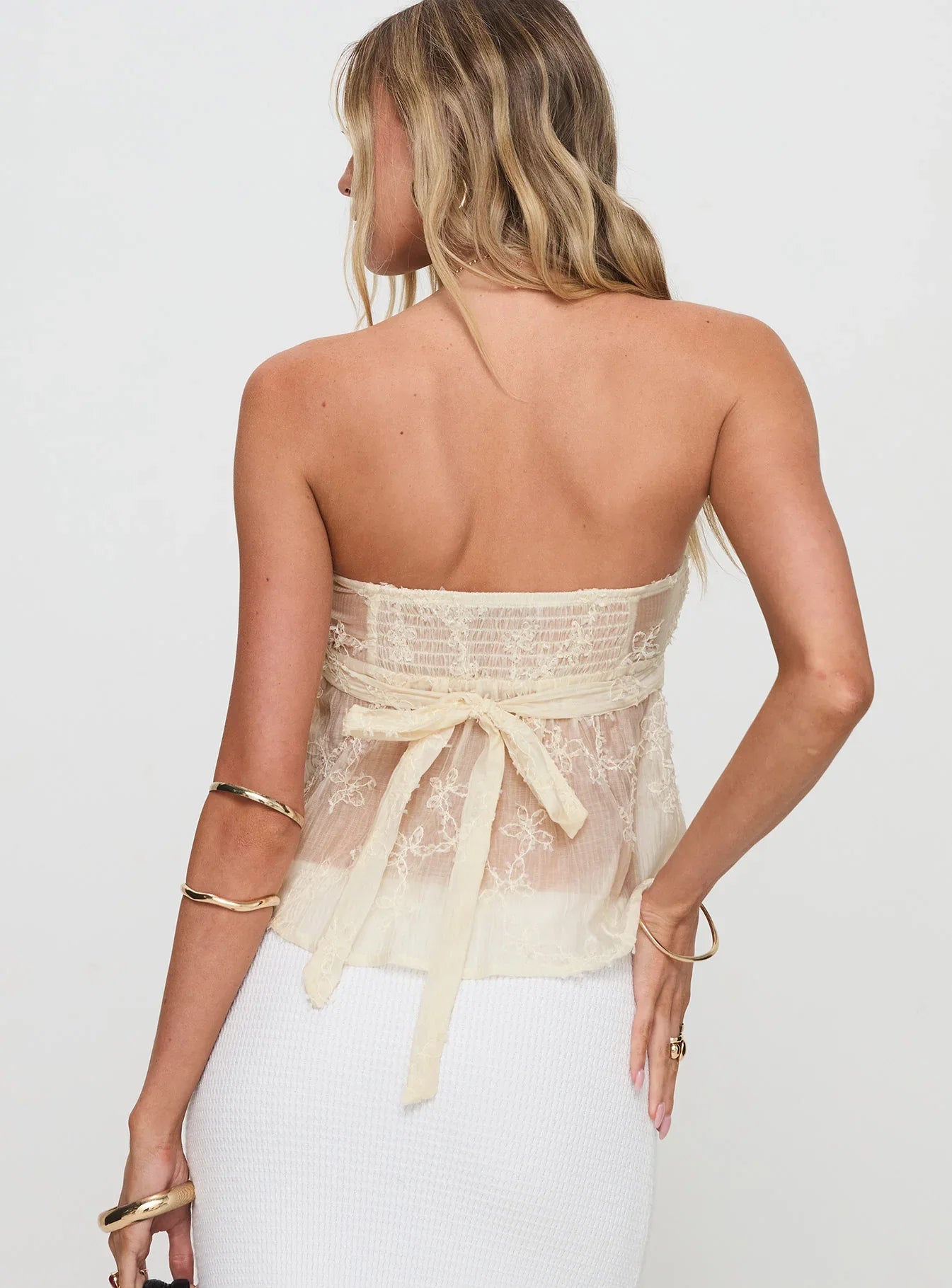 Quinnie Strapless Top Cream