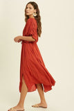 Truly Perfect Brick Red Midi Dress