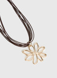 Sylvee Pendant Necklace Brown Gold