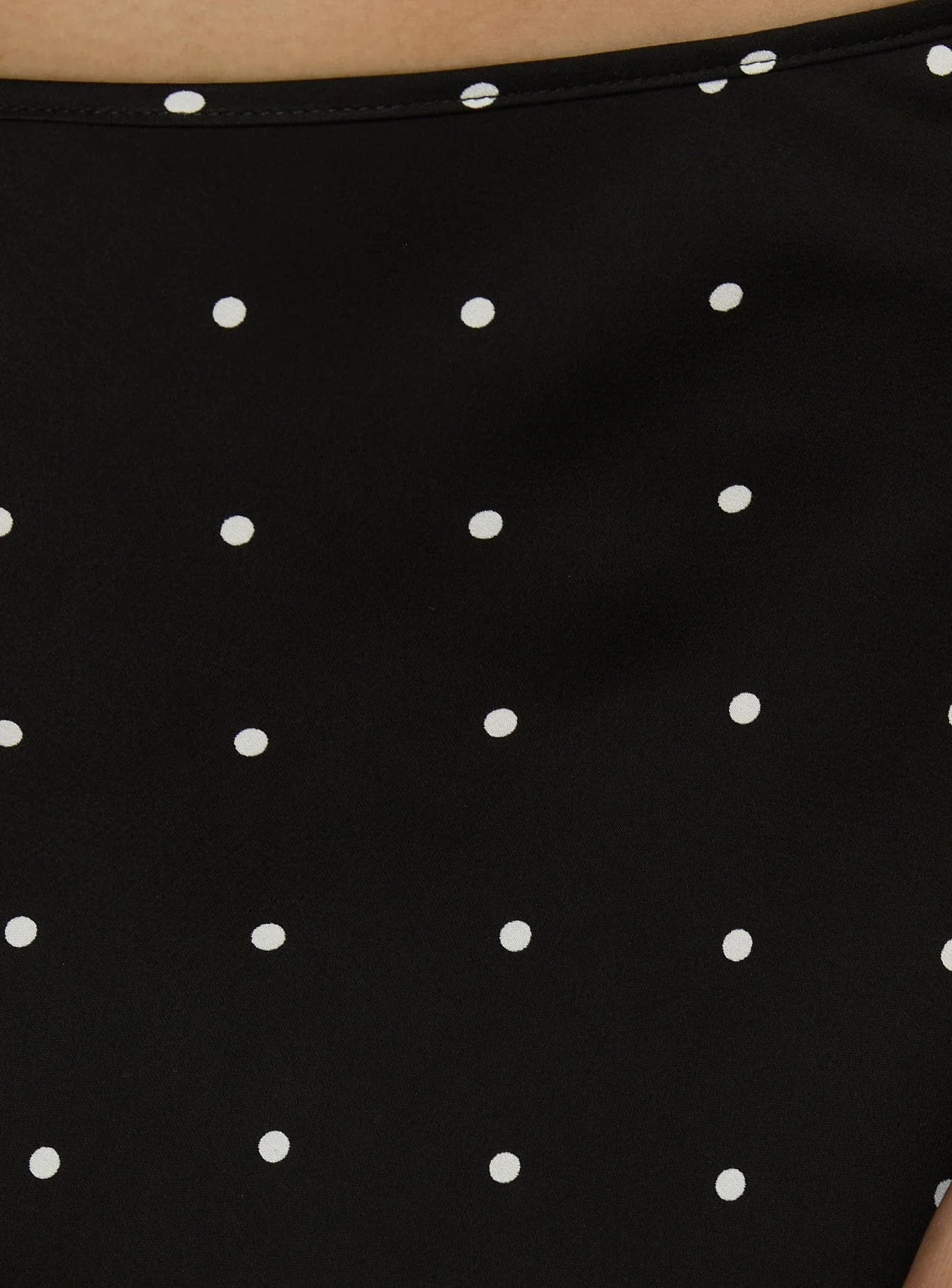 Idette Lace Asymmetrical Mini Skirt Black Polka Dot
