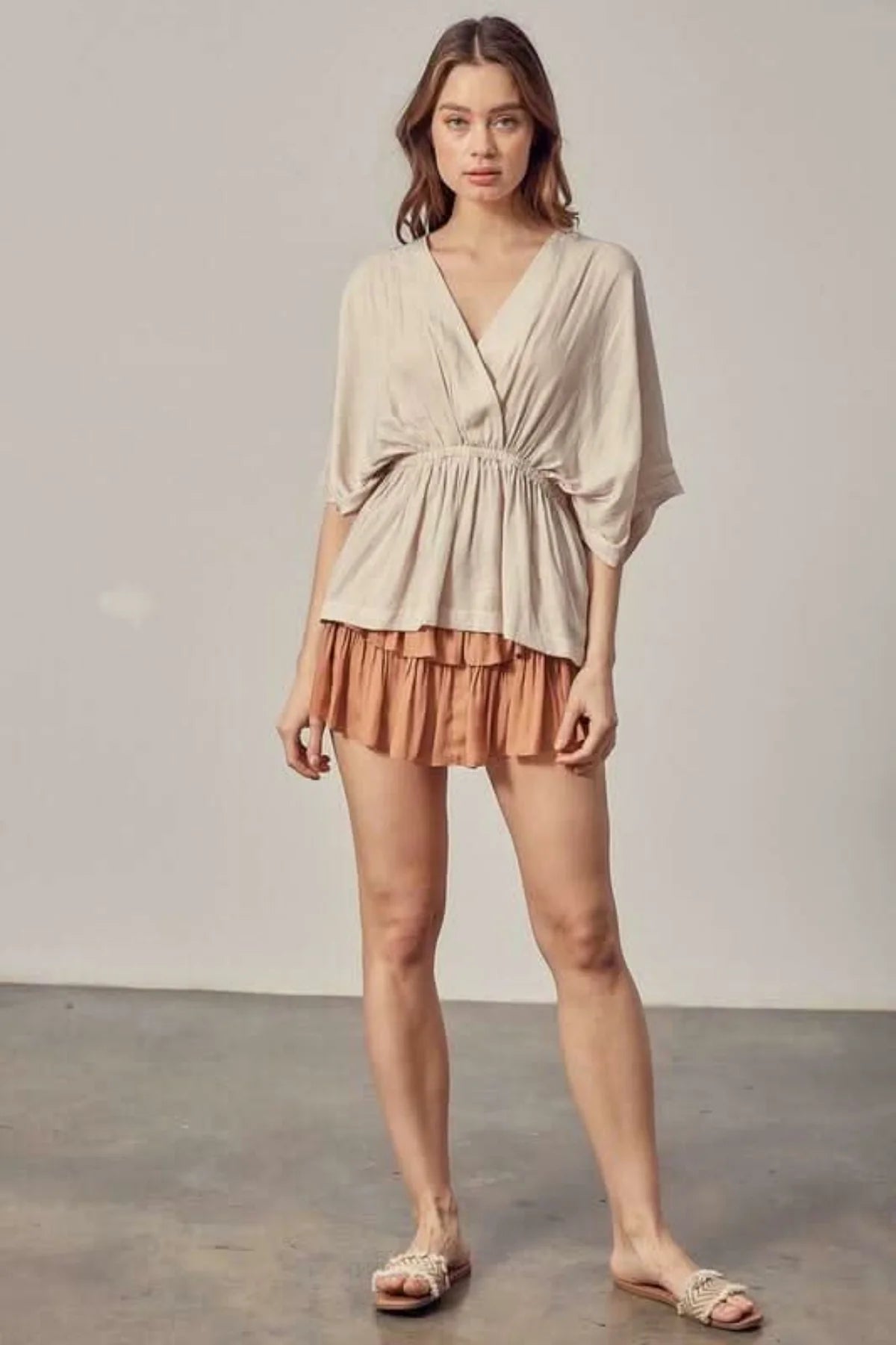 Monaco Peanut Ruffled Skort