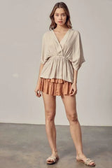 Monaco Peanut Ruffled Skort