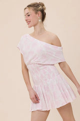 Roya Light Pink Floral Drop Waist Mini