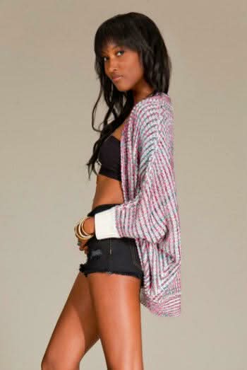 Britney Pink Multi Print Cocoon Cardigan