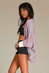 Britney Pink Multi Print Cocoon Cardigan