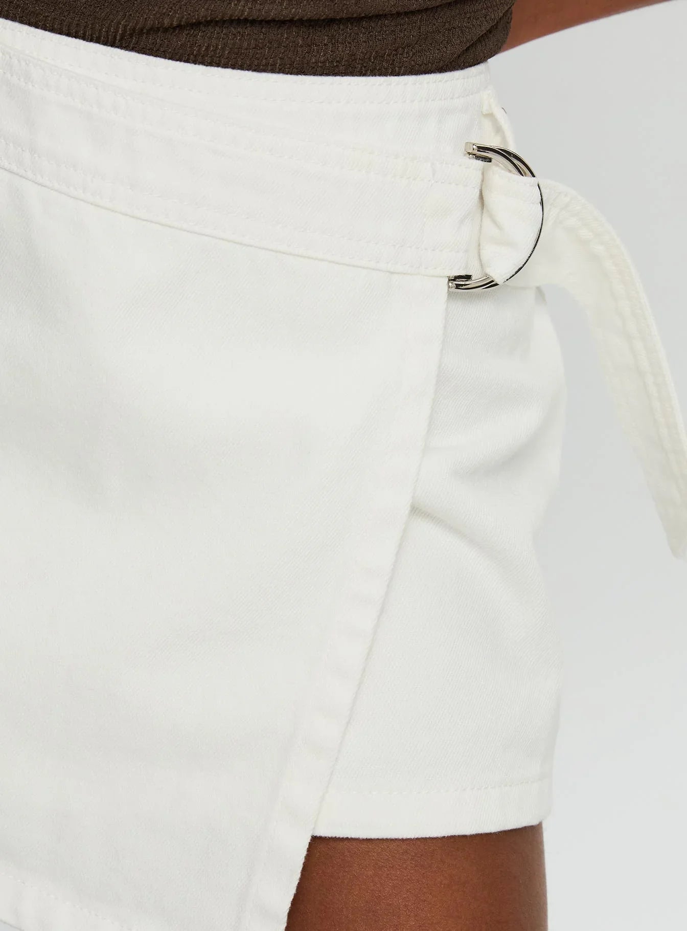 Elinora Wrap Mini Skirt White