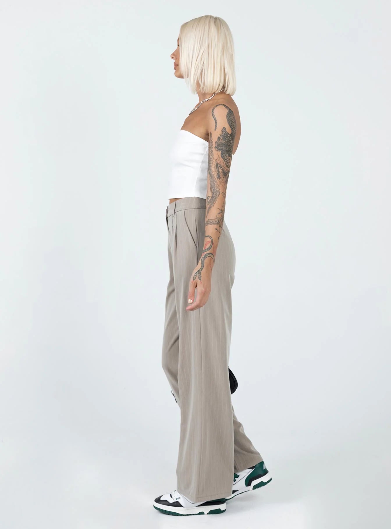 Archer Pants Pinstripe Beige