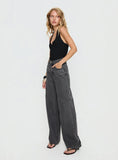 Nicolo High Rise Straight Leg Jeans Washed Grey