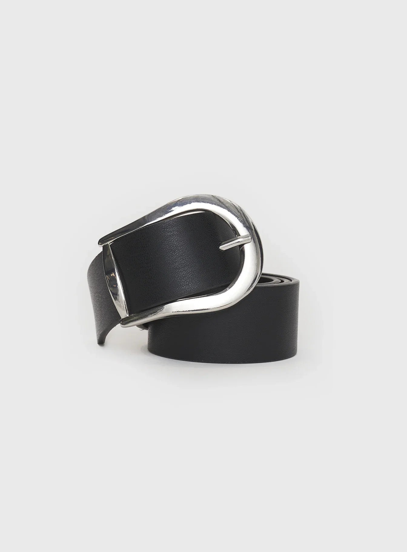 Breslin Belt Black Silver