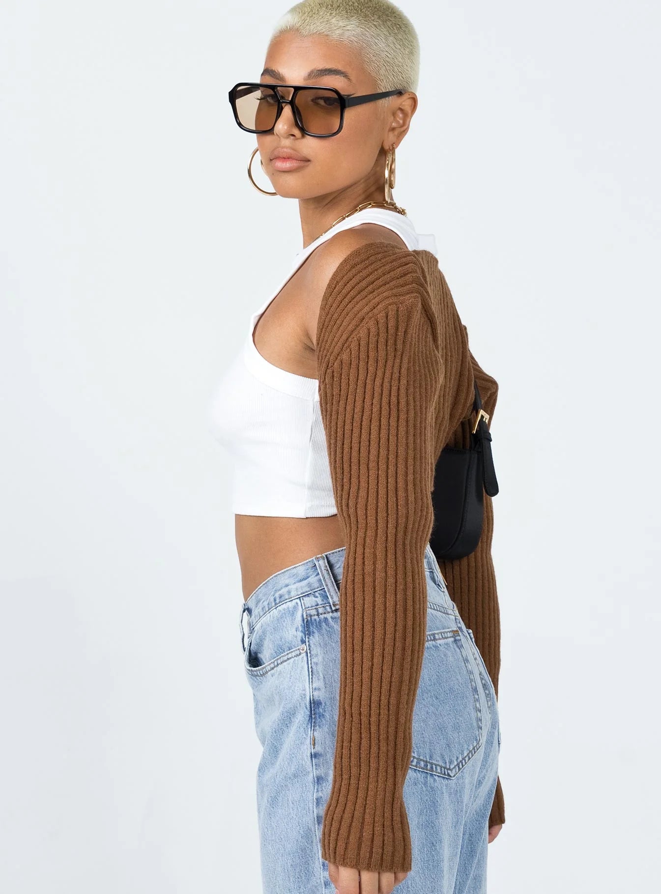 Aytan Bolero Sweater Brown
