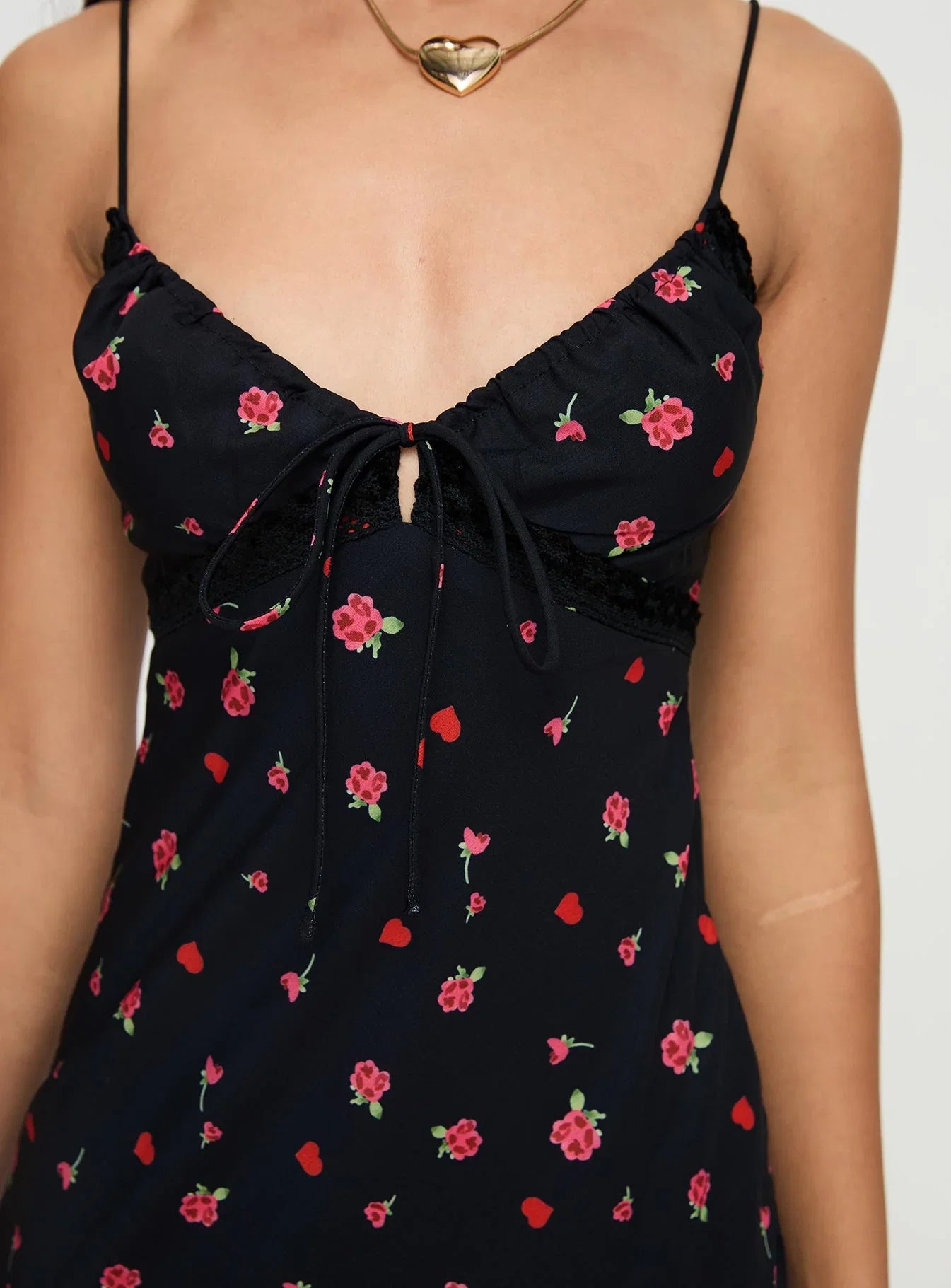 Emilee Mini Dress Black Floral
