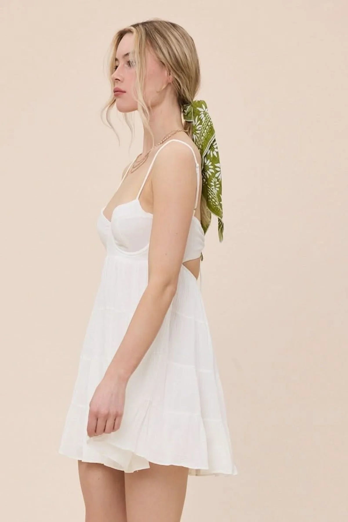 Allie White Babydoll Mini Dress
