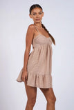 Gracie Brown Gingham Cami Mini Dress