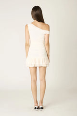 Seraphina White One Shoulder Ruched Mini Dress