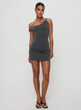 True Desires One Shoulder Mini Dress Grey