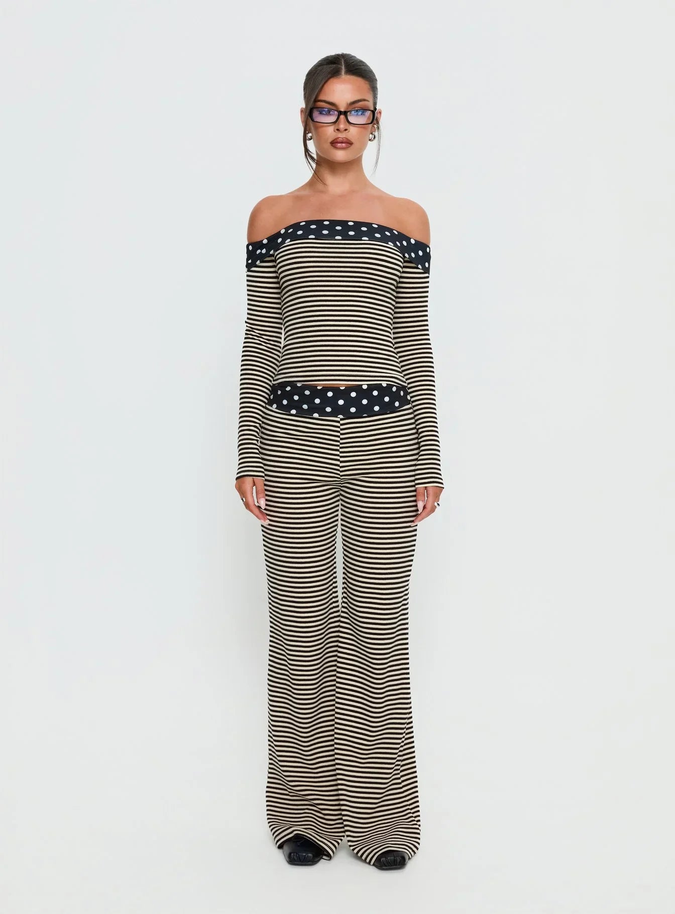 Virenna Fold Over Pants Black Multi