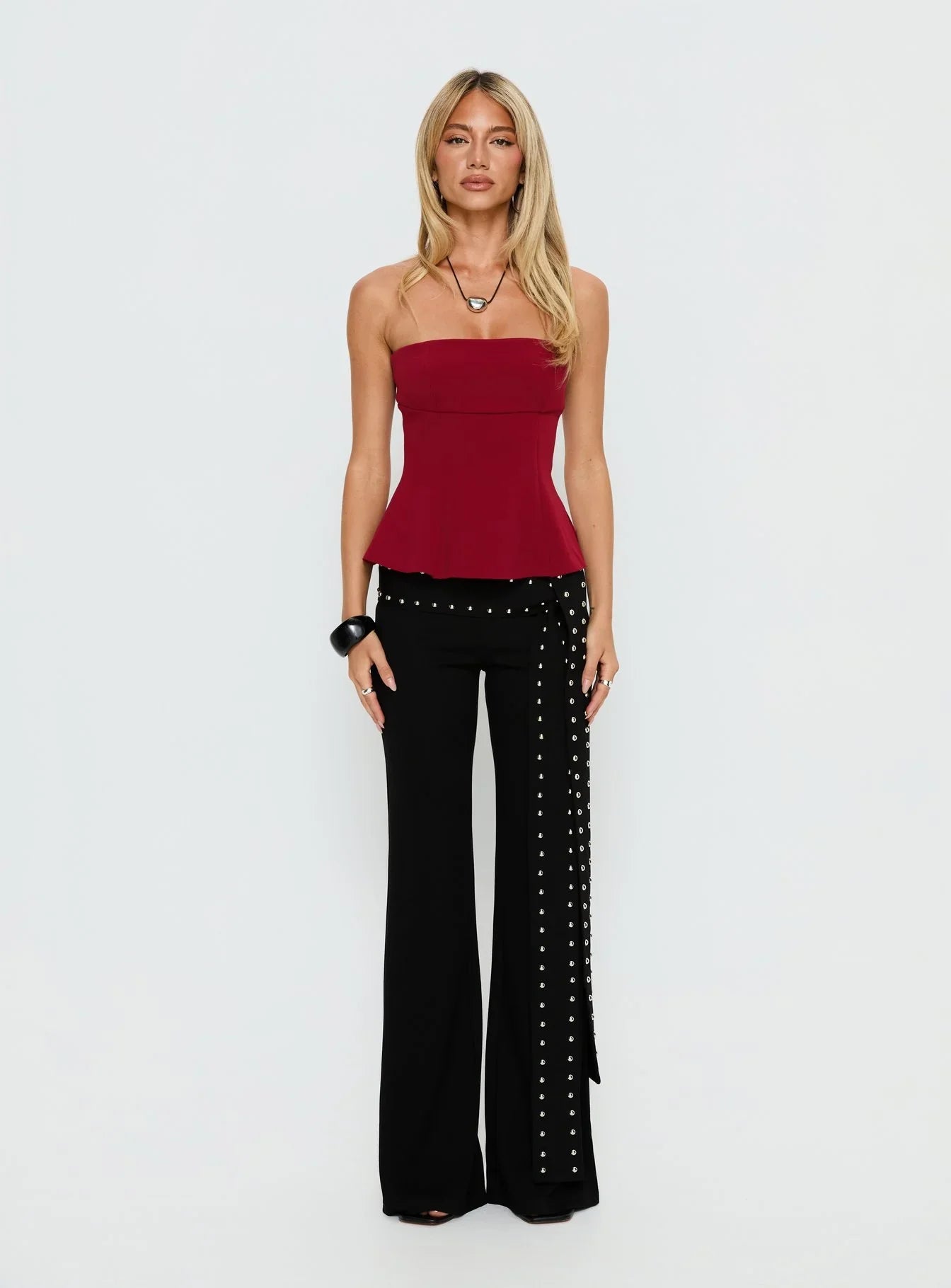Baudelaire Strapless Corset Red