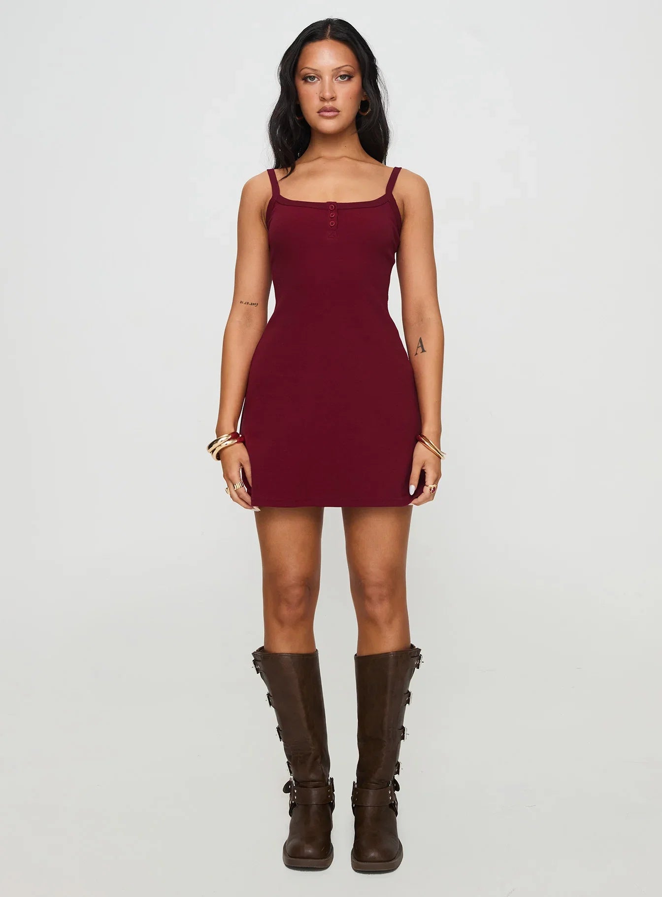 Baseline Rib Mini Dress Red