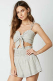 Sun Kissed Blue Chambray Striped Two Piece Romper