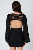 Savannah Black Crochet Shrug