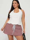 Bexi Textured Skort Red White Stripe Curve