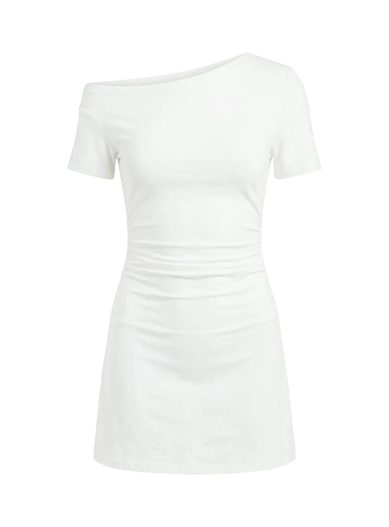 Avriana Off Shoulder T-Shirt Mini Dress White