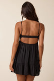 Gracie Black Satin Cami Mini Dress