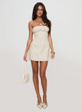 Luvstruck Strapless Mini Dress Beige Tall