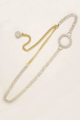 Shining Bright Crystal Gold Circle Belt