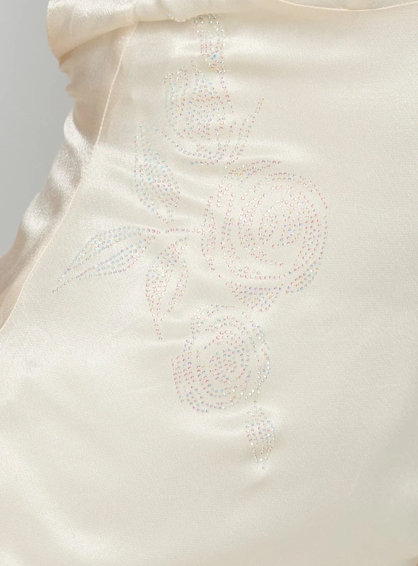 Catch You Up Beaded Mini Dress Cream