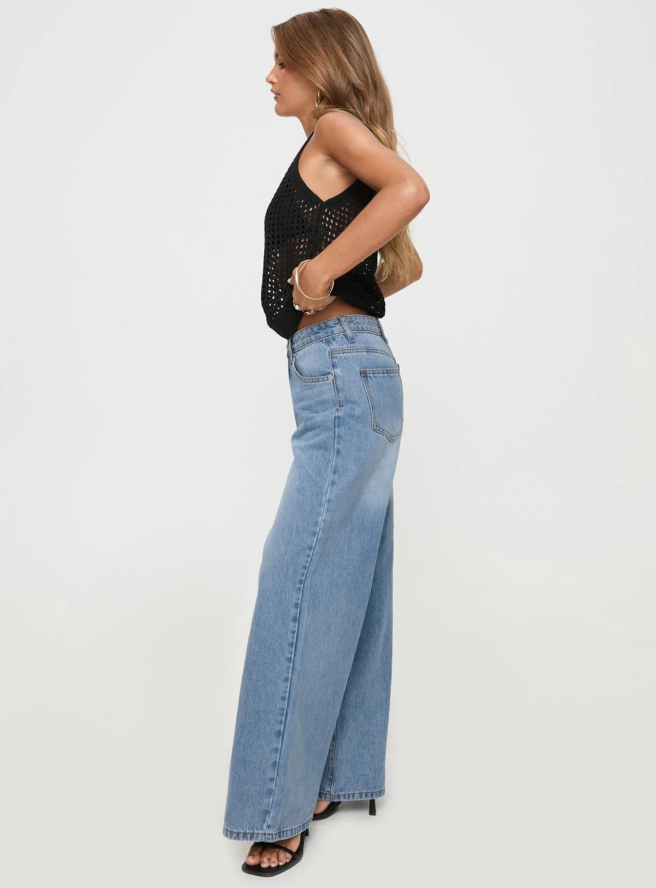 Colemane Mid Rise Flared Jeans Angel Blue