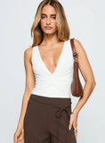 Midnight In Paris Backless Bodysuit White