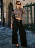 Naylor Mid Rise Wide Leg Jeans Washed Black Denim