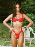 Calbira Cheeky Bikini Bottoms Red Polka