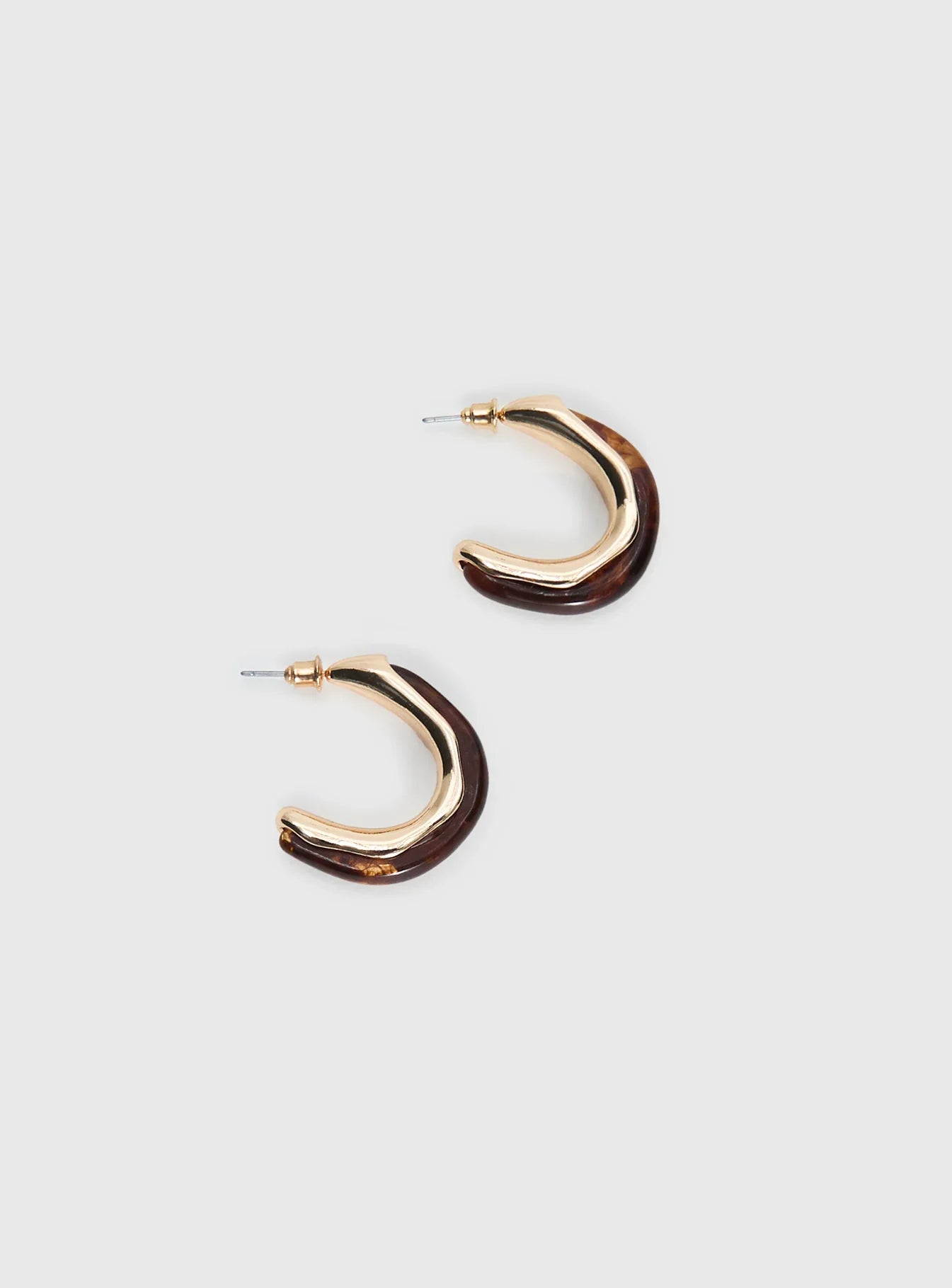 Still Love Hoop Earrings Gold Brown