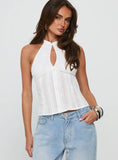 Call You Up Keyhole Backless Top White