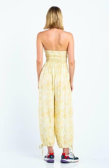 Porto Carra Snake Print Strapless Jumpsuit